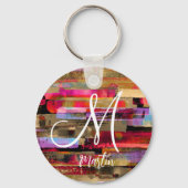 Gepersonaliseerde monografieerde Abstracte Acryl S Sleutelhanger (Achterkant)