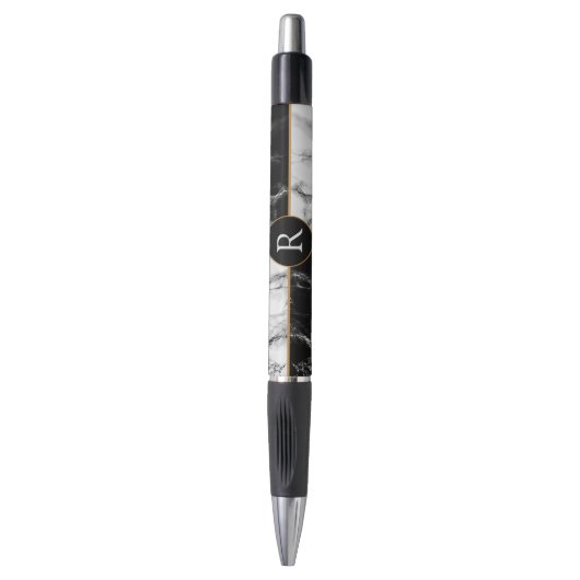 Gepersonaliseerde Monogram Aangepaste brief Marmer Pen (Voorkant Verticaal)