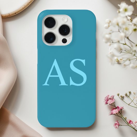 Gepersonaliseerde Monogram Blauw Initiaal Telefoon Case-Mate iPhone Case