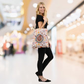 Gepersonaliseerde Monogram Bloemen Canvas tas- Aan Draagtas