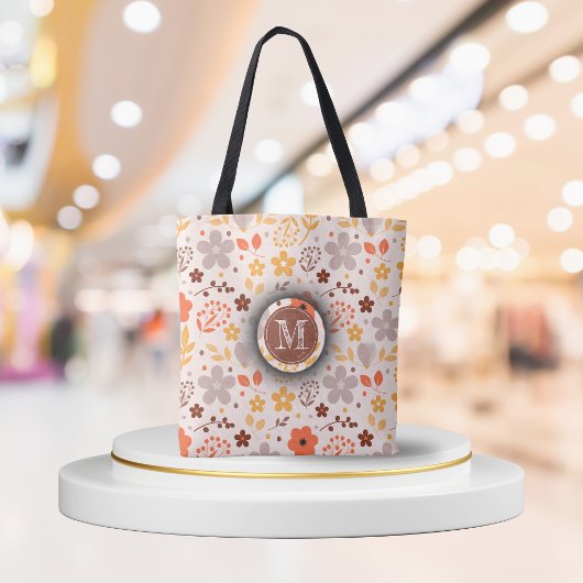 Gepersonaliseerde Monogram Bloemen Canvas tas- Aan Draagtas