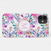  gepersonaliseerde monogram bloemen Case-Mate iPhone case (Achterkant (horizontaal))