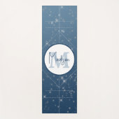 Gepersonaliseerde Monogram Blue Ombre Sparkle Alig Yogamat (Voorkant)