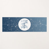 Gepersonaliseerde Monogram Blue Ombre Sparkle Alig Yogamat (Voorkant (horizontaal))