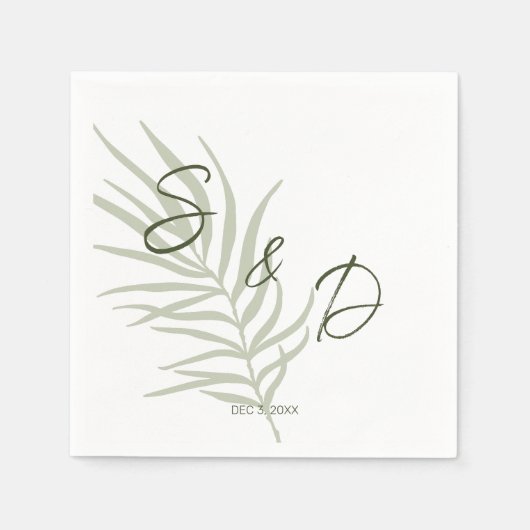 Gepersonaliseerde Monogram Boho bruiloft Servet (Voorkant)