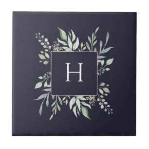Gepersonaliseerde monogram Botanische Decoratieve Tegeltje