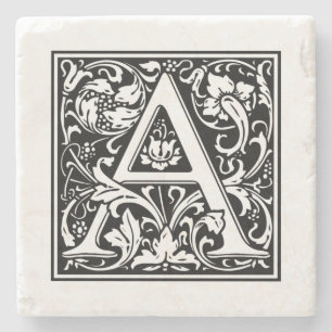 Gepersonaliseerde Monogram Brief Een Trouwverjaard Stenen Onderzetter