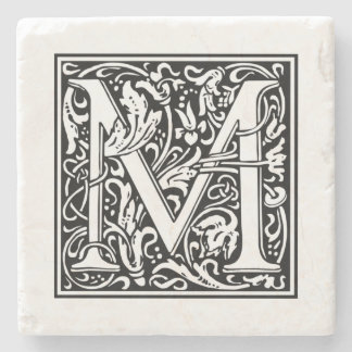 Gepersonaliseerde Monogram Brief M Trouwverjaardag Stenen Onderzetter