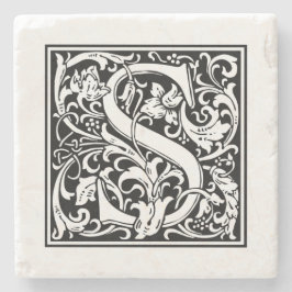 Gepersonaliseerde Monogram Brief S Bruiloftsverjaa Stenen Onderzetter