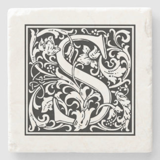 Gepersonaliseerde Monogram Brief S Bruiloftsverjaa Stenen Onderzetter