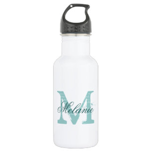 Gepersonaliseerde monogram bruiloft waterflessen waterfles