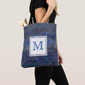 Gepersonaliseerde monogram Canvas tas | Blauw (Dichtbij)