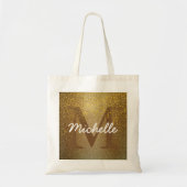 Gepersonaliseerde Monogram Canvas tas, Faux Gold G Tote Bag (Voorkant)
