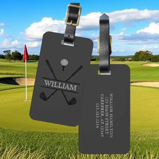 Gepersonaliseerde Monogram Cross Club Bagagelabel