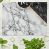 Gepersonaliseerde Monogram Custom Letter Keuken Ha Theedoek (Gevouwen)