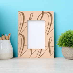 Gepersonaliseerde Monogram Elegante Kunst Gegraveerde Lijstjes