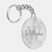 Gepersonaliseerde monogram en de Marmer van de Naa Sleutelhanger (Voorkant Links)