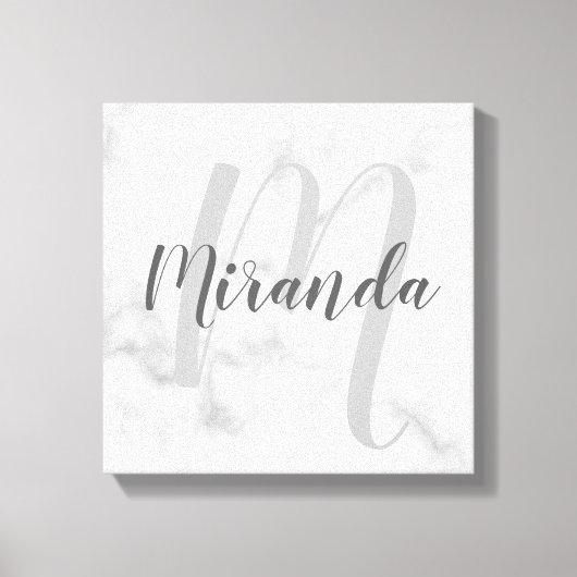 Gepersonaliseerde monogram en naammarkering canvas afdruk (Voorkant)