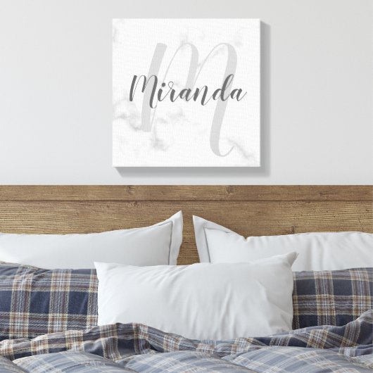 Gepersonaliseerde monogram en naammarkering canvas afdruk (Insitu (Slaapkamer))