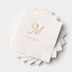 Gepersonaliseerde Monogram Folie Gestempeld Trouws Servetten
