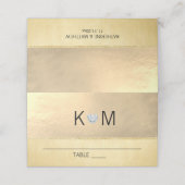 Gepersonaliseerde Monogram Gold Heart Diamond Wedd (Buitenkant ongevouwen)