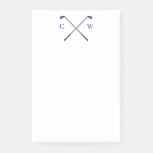 Gepersonaliseerde Monogram Golf Club Blue Post-its Post-it® Notes