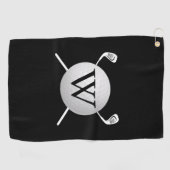 Gepersonaliseerde Monogram Golfbalclubs Golfhanddoek (Horizontaal)