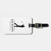 Gepersonaliseerde Monogram Golfer Bagagelabel (Voorkant horizontaal)