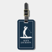 Gepersonaliseerde Monogram Golfer Voeg uw Logo toe Bagagelabel (Voorkant verticaal)