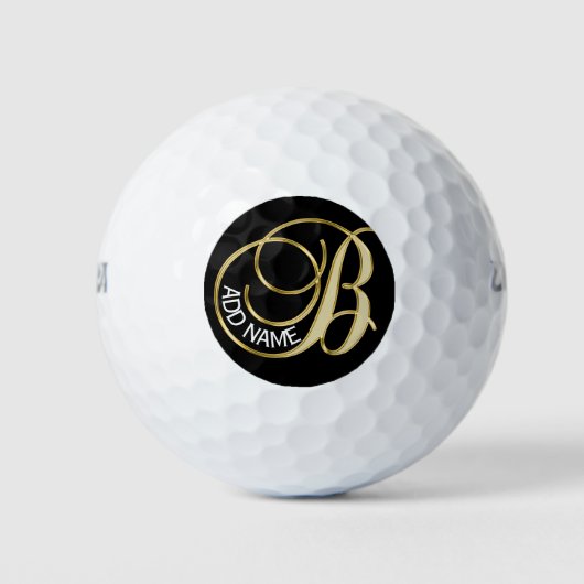 Gepersonaliseerde Monogram Gouden Letter B - Gift Golfballen (Voorkant)