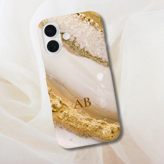 Gepersonaliseerde Monogram Gouden Marmeren iPhone Case-Mate iPhone Case