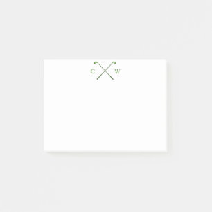 Gepersonaliseerde Monogram Green Golf Club Post-it Post-it® Notes