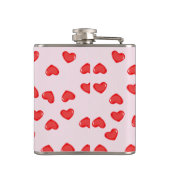 Gepersonaliseerde Monogram Hart Lolipop Valentijns Heupfles (Achterkant)