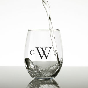 Gepersonaliseerde Monogram Initiaal Custom Classic Wijnglas Zonder Voet