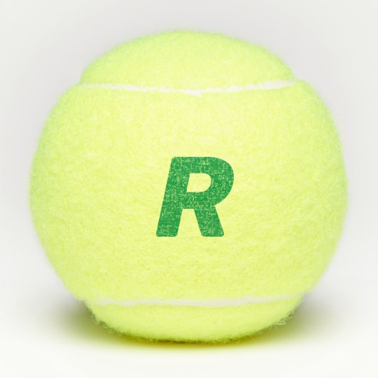 Gepersonaliseerde Monogram Initialen Geel Groen Aa Tennisballen (Voorkant)