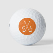 Gepersonaliseerde Monogram initialen met gekruiste Golfballen (Voorkant)