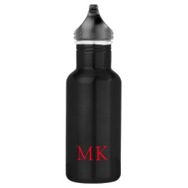 Gepersonaliseerde Monogram Initialen Modern Rood Z Waterfles