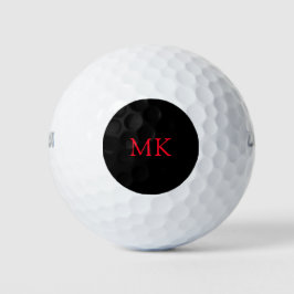 Gepersonaliseerde Monogram Initialen Modern Zwart  Golfballen