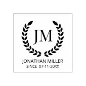 Gepersonaliseerde Monogram initialen Rubberstempel (Afrduk)