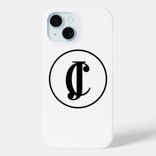 Gepersonaliseerde Monogram Initialen Zwart-wit Case-Mate iPhone Case (Achterkant)