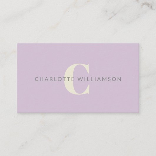 Gepersonaliseerde Monogram Lavendel Stijlvolle Kan Visitekaartje (Voorkant)