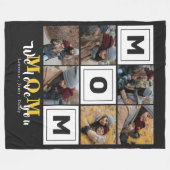 Gepersonaliseerde monogram liefde Je moeder famili Fleece Deken (Voorkant (Horizontaal))