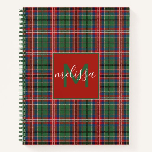 Gepersonaliseerde Monogram MacCulloch Tartan Plaid Notitieboek (Voorkant)