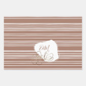 Gepersonaliseerde Monogram Mocha Bruin Bloemen Huw Inpakpapier Vel (Voorkant 2)