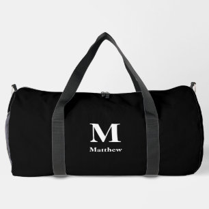 Gepersonaliseerde monogram naam zwart plunjezak