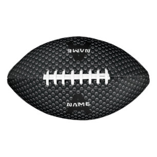 Gepersonaliseerde Monogram Naam Zwart-Wit Textuur American Football
