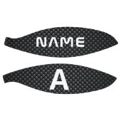 Gepersonaliseerde Monogram Naam Zwart-Wit Textuur Basketbal (Panelen)