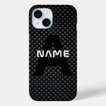 Gepersonaliseerde Monogram Naam Zwart-Wit Textuur