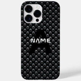 Gepersonaliseerde Monogram Naam Zwart-Wit Textuur Case-Mate iPhone 14 Pro Max Hoesje