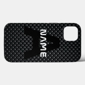 Gepersonaliseerde Monogram Naam Zwart-Wit Textuur Case-Mate iPhone Case (Achterkant (horizontaal))